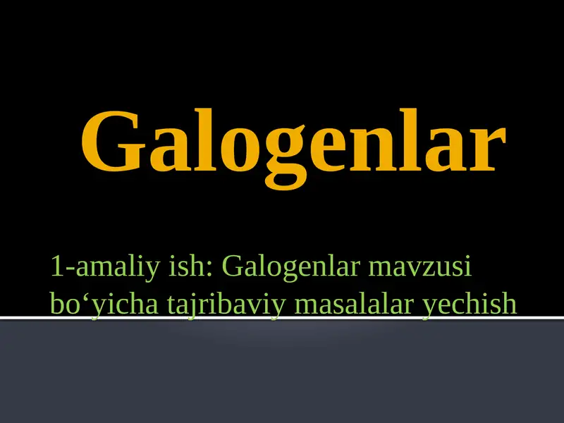 Galogenlar 1