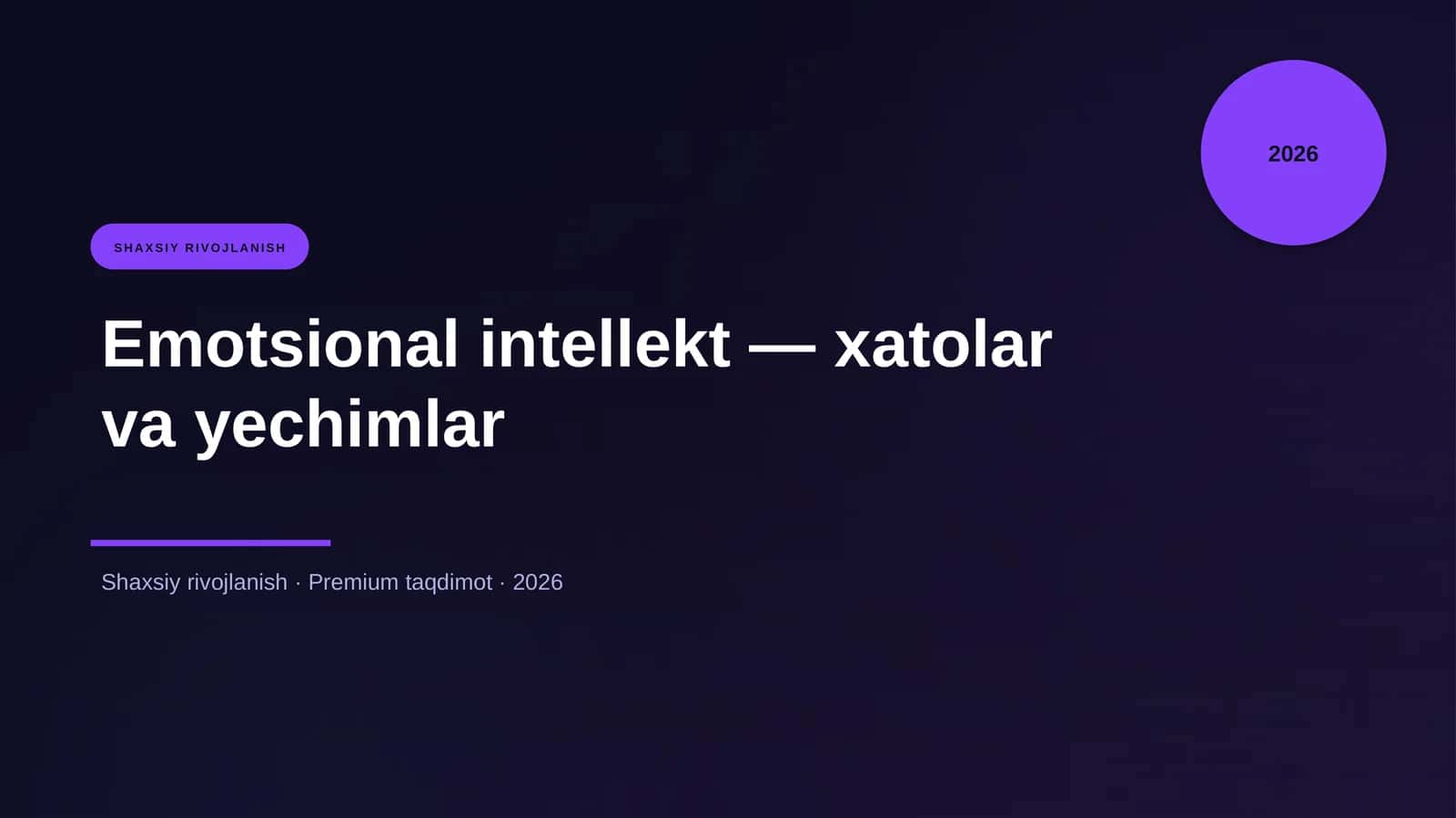 Emotsional intellekt — xatolar va yechimlar 1