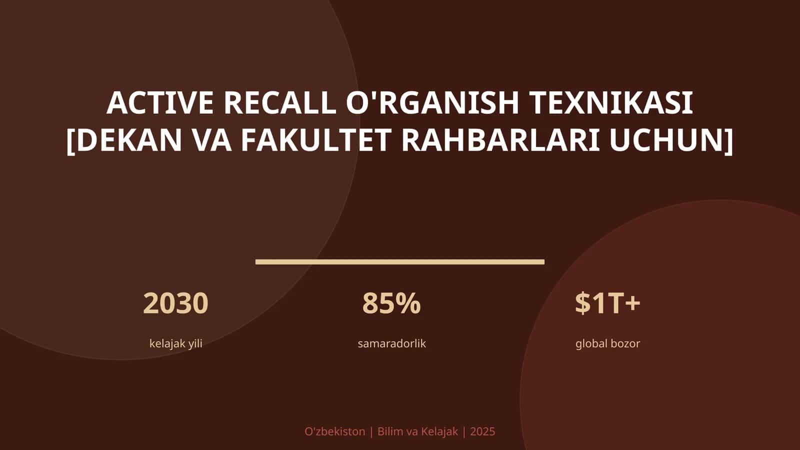 Active recall o'rganish texnikasi [dekan va fakultet rahbarlari uchun] 1