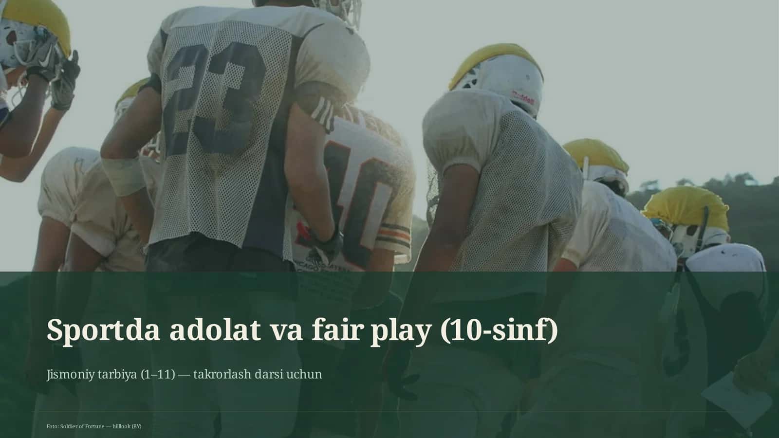 Sportda adolat va fair play (10-sinf) 1