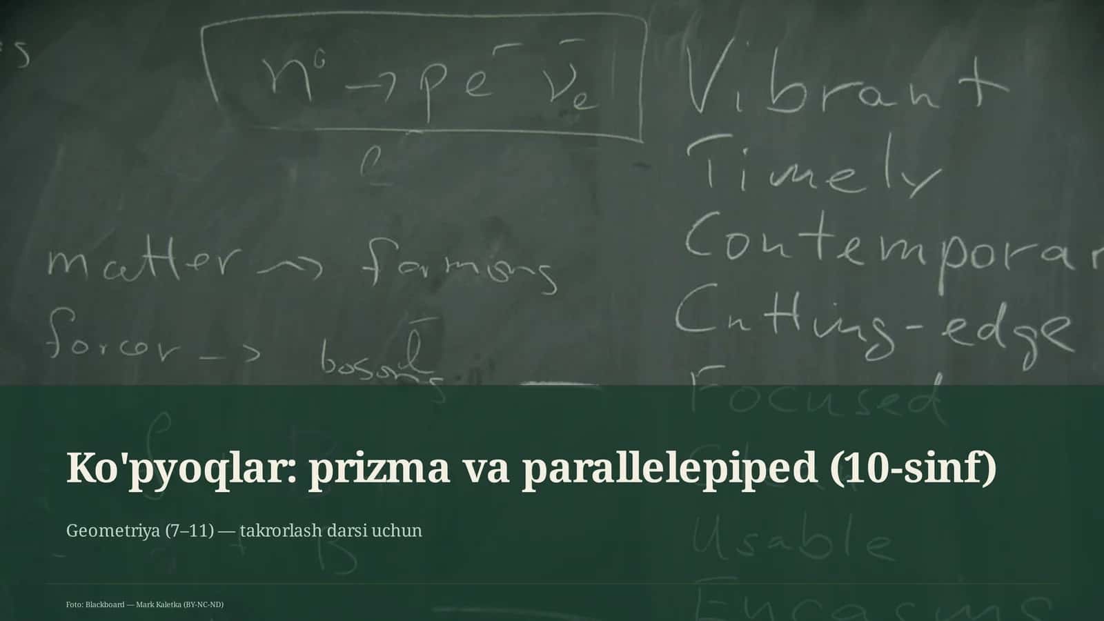 Ko'pyoqlar: prizma va parallelepiped (10-sinf) 2