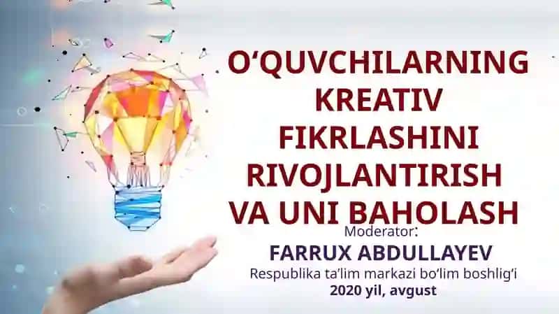 O'QUVCHILARNING KREATIV FIKRLASHINI RIVOJLANTIRISH 1