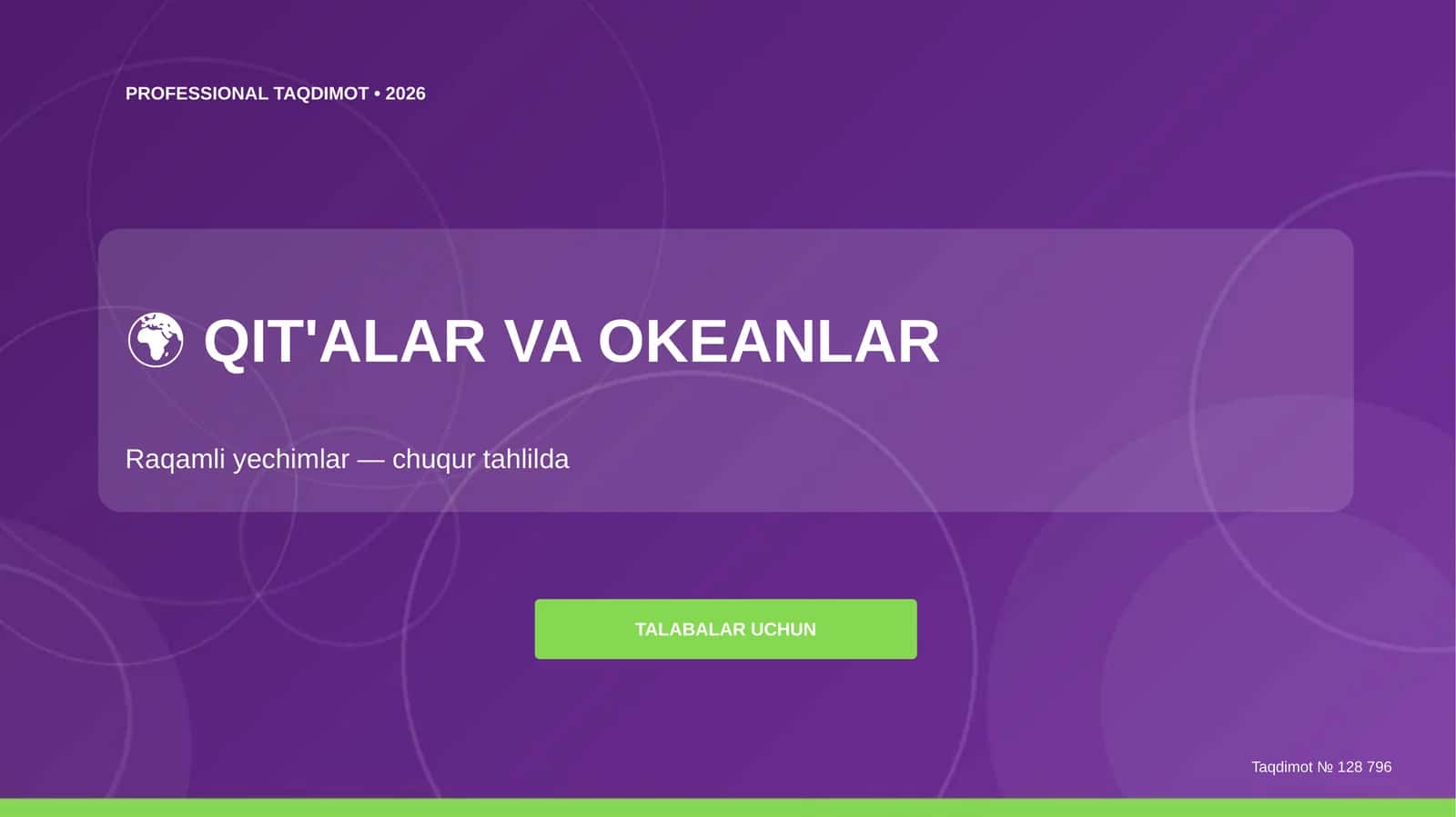 Qit'alar va Okeanlar: Raqamli Yechimlar 1