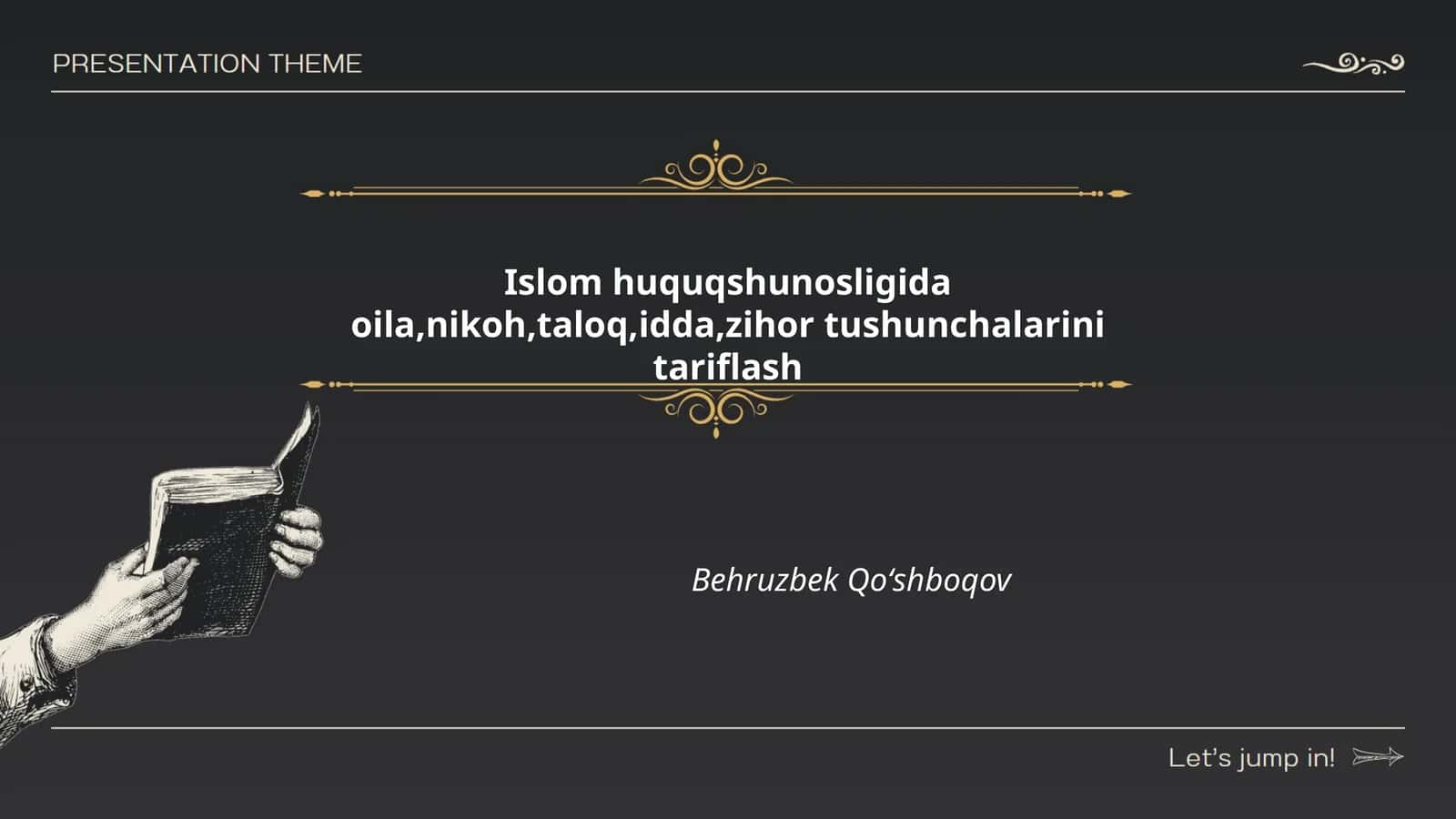 Islom huquqshunosligida oila,nikoh,taloq,idda,zihor tushunchalarini tariflash 1