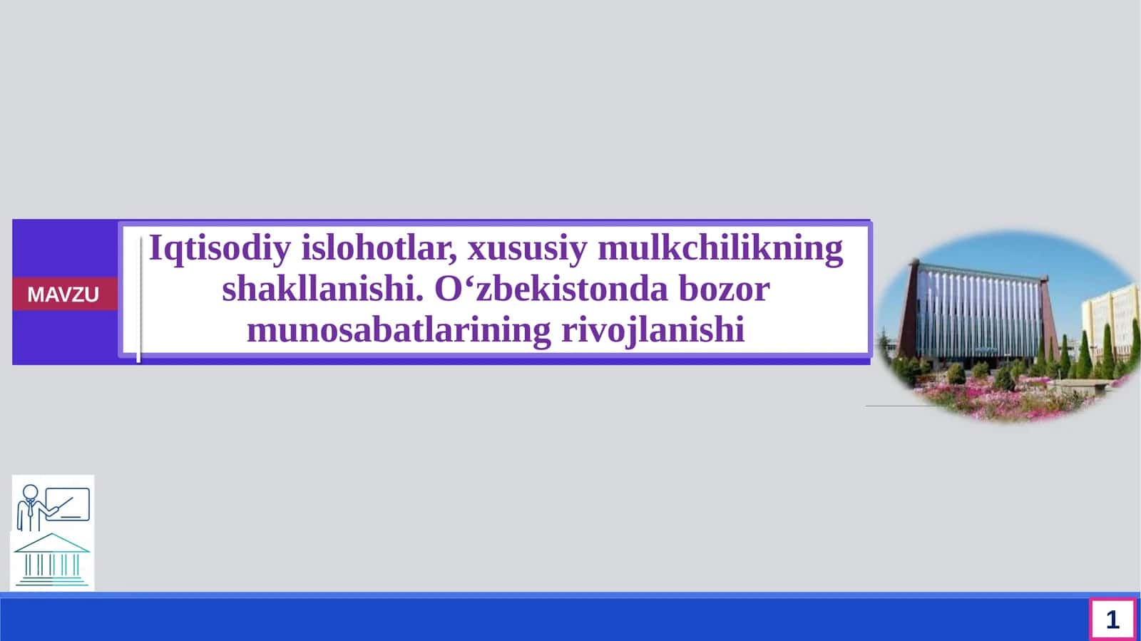 Iqtisodiy islohotlar, xususiy mulkchilikning shakllanishi 1