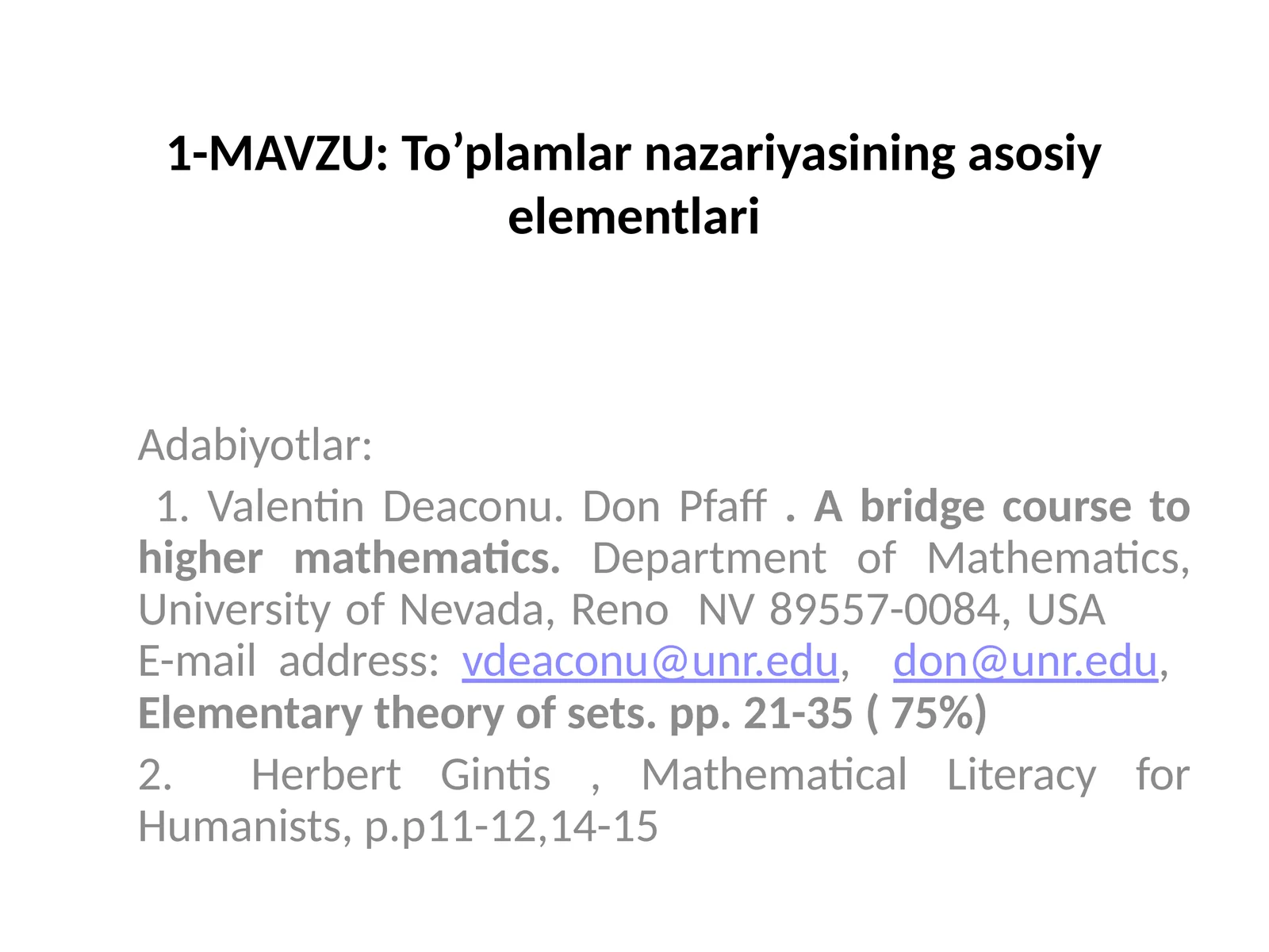 To’plamlar nazariyasi 1