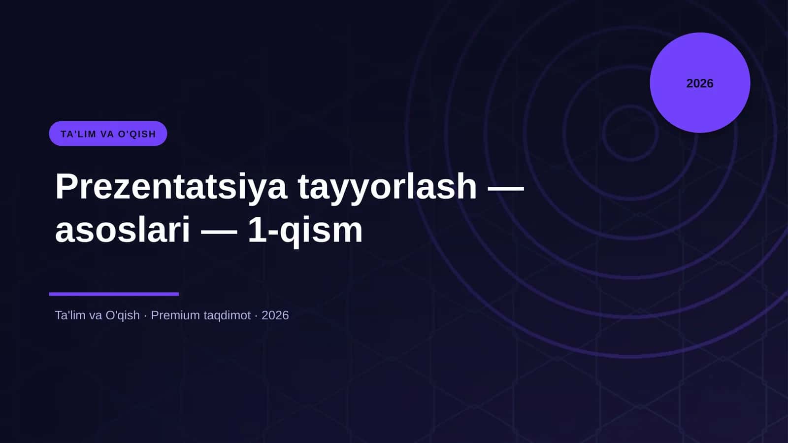 Prezentatsiya tayyorlash — asoslari — 1-qism 1