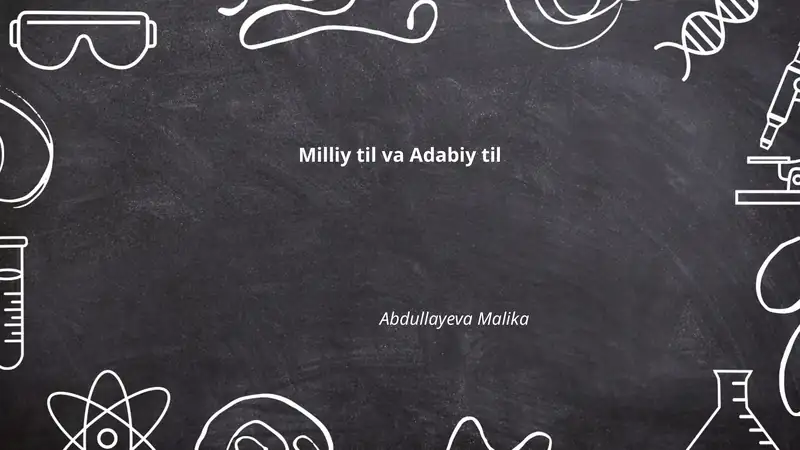 Milliy til va Adabiy til 1