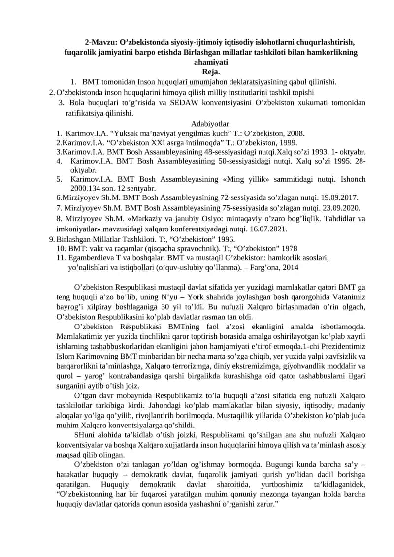 O’zbekistonda siyosiy-ijtimoiy iqtisodiy islohotlarni chuqurlashtirish 1