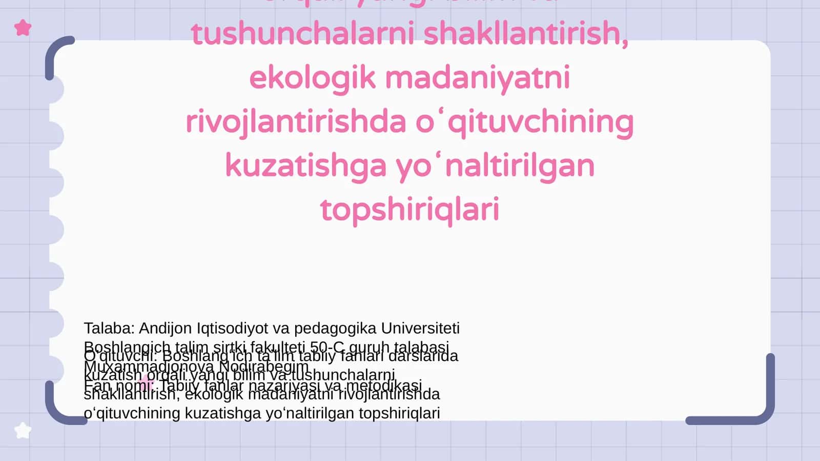 Tabiiy fanlar nazariyasi va metodikasi 1