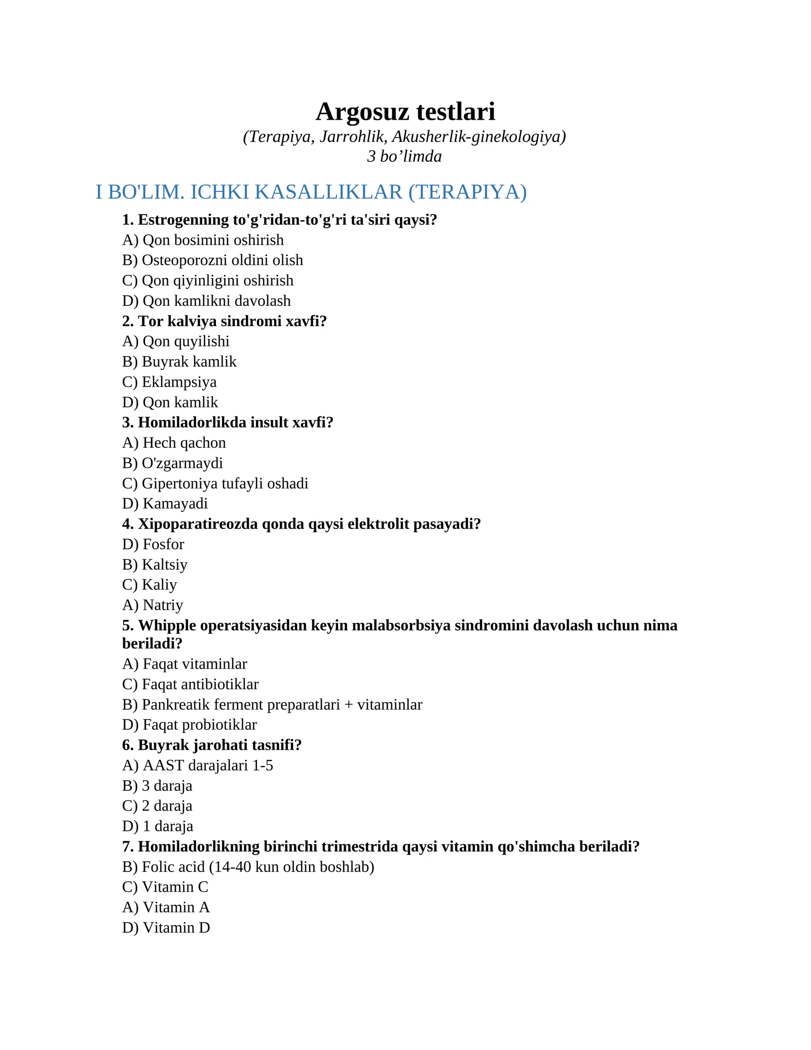 Argosuz testlari 1