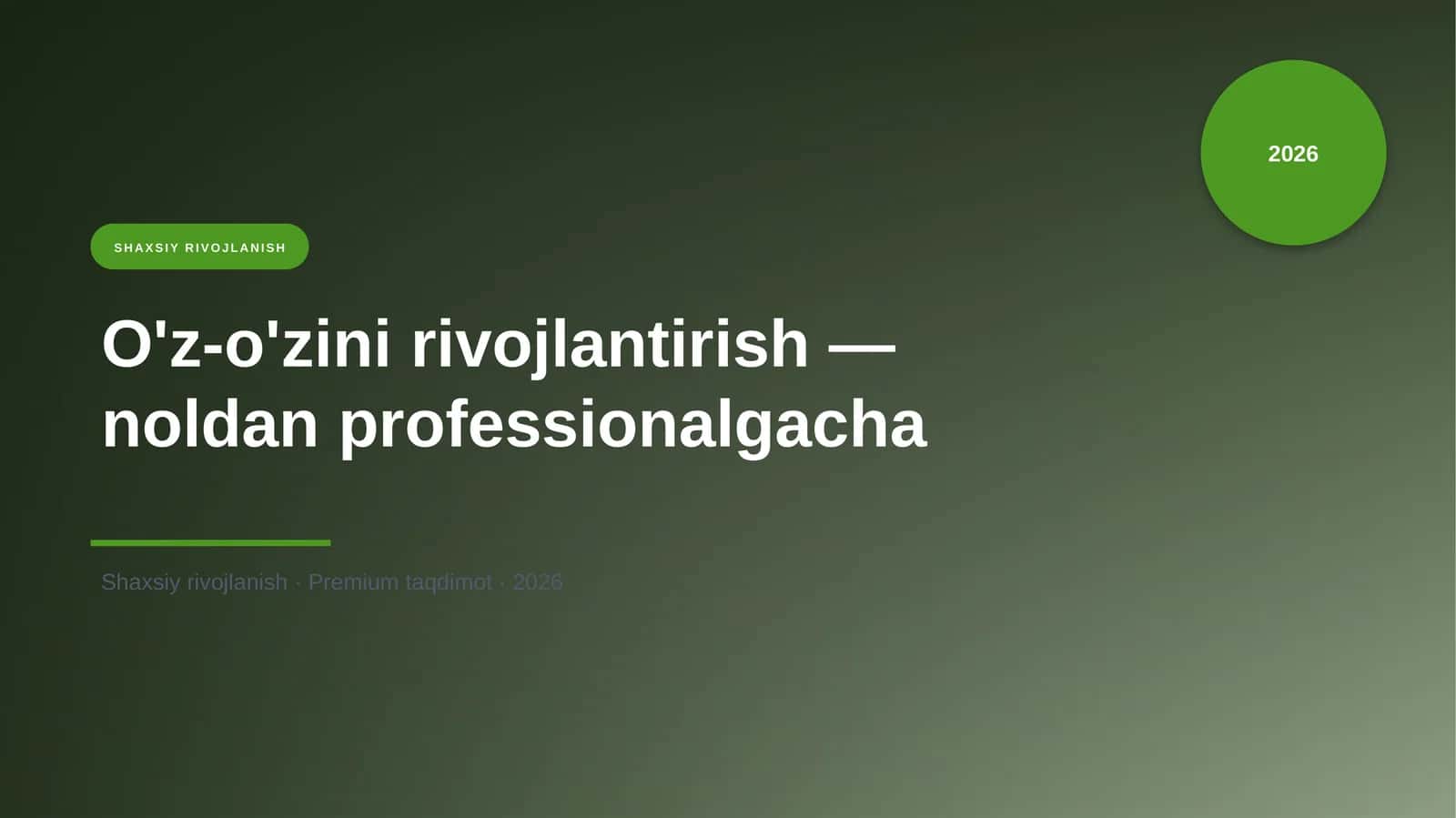 O'z-o'zini rivojlantirish — noldan professionalgacha 1