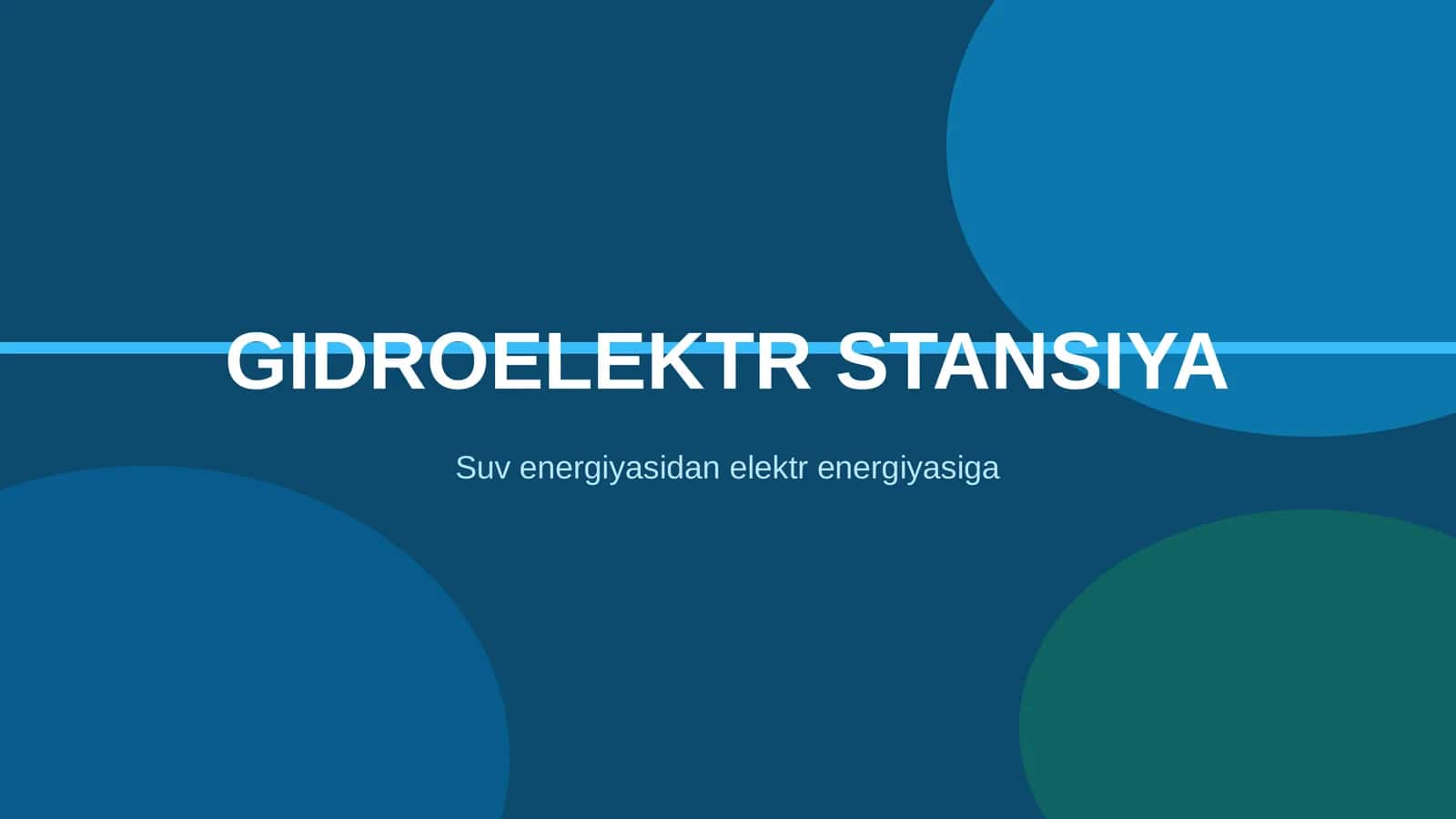 GIDROELEKTR STANSIYA 1