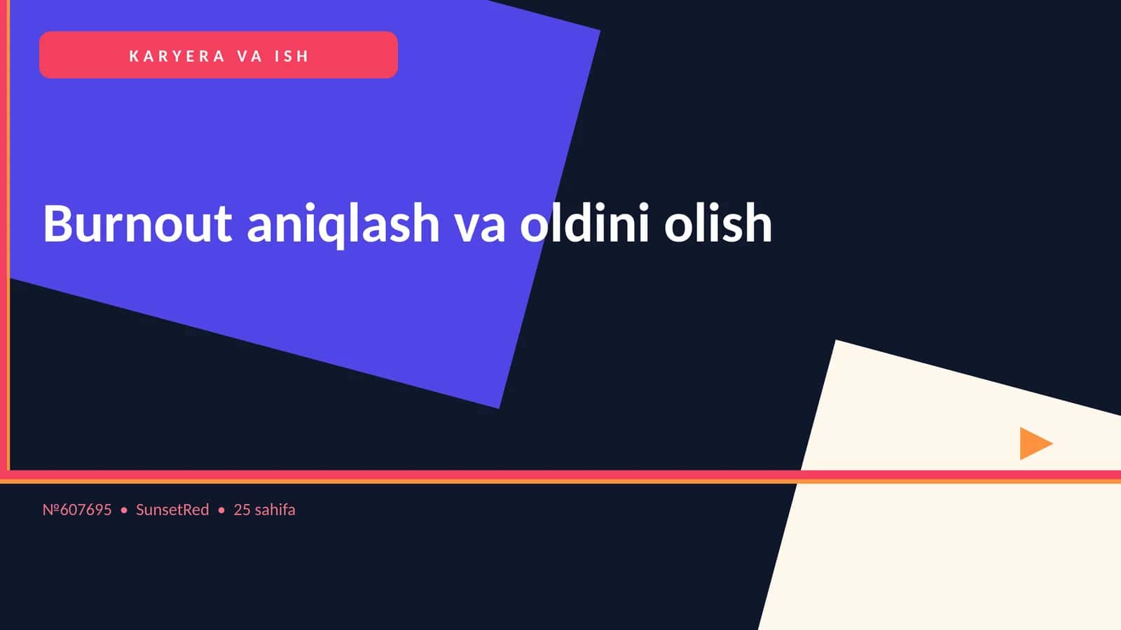 Burnout aniqlash va oldini olish 1