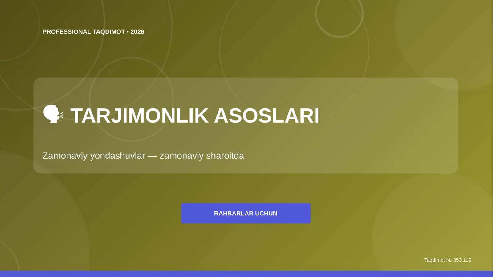 TARJIMONLIK ASOSLARI 1
