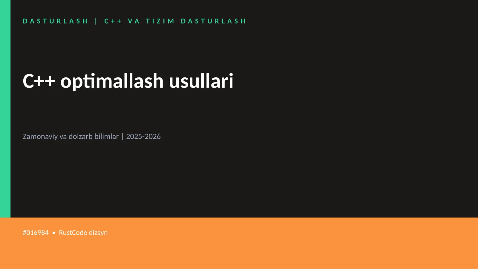 C++ VA TIZIM DASTURLASH 1