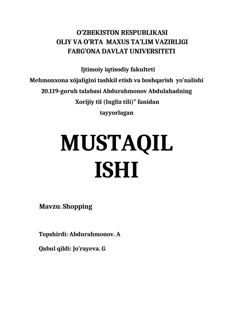 Shopping 1