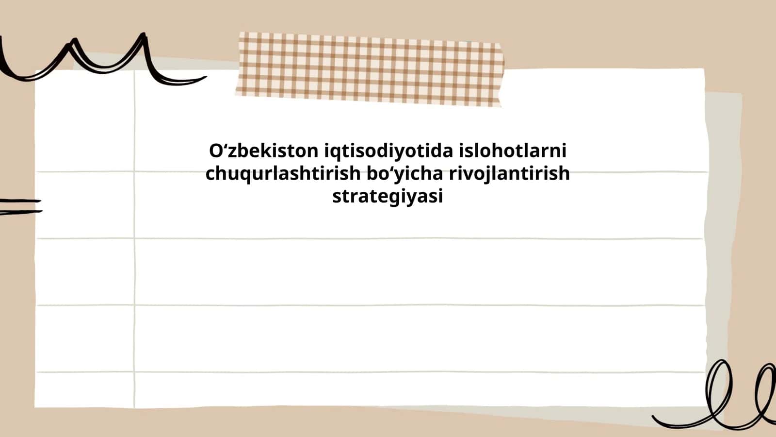 Oʻzbekiston iqtisodiyotida islohotlarni chuqurlashtirish boʻyicha rivojlantirish strategiyasi 1