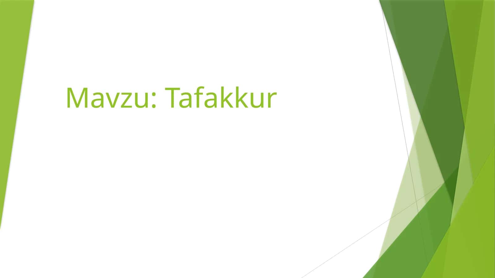 Tafakkur 1