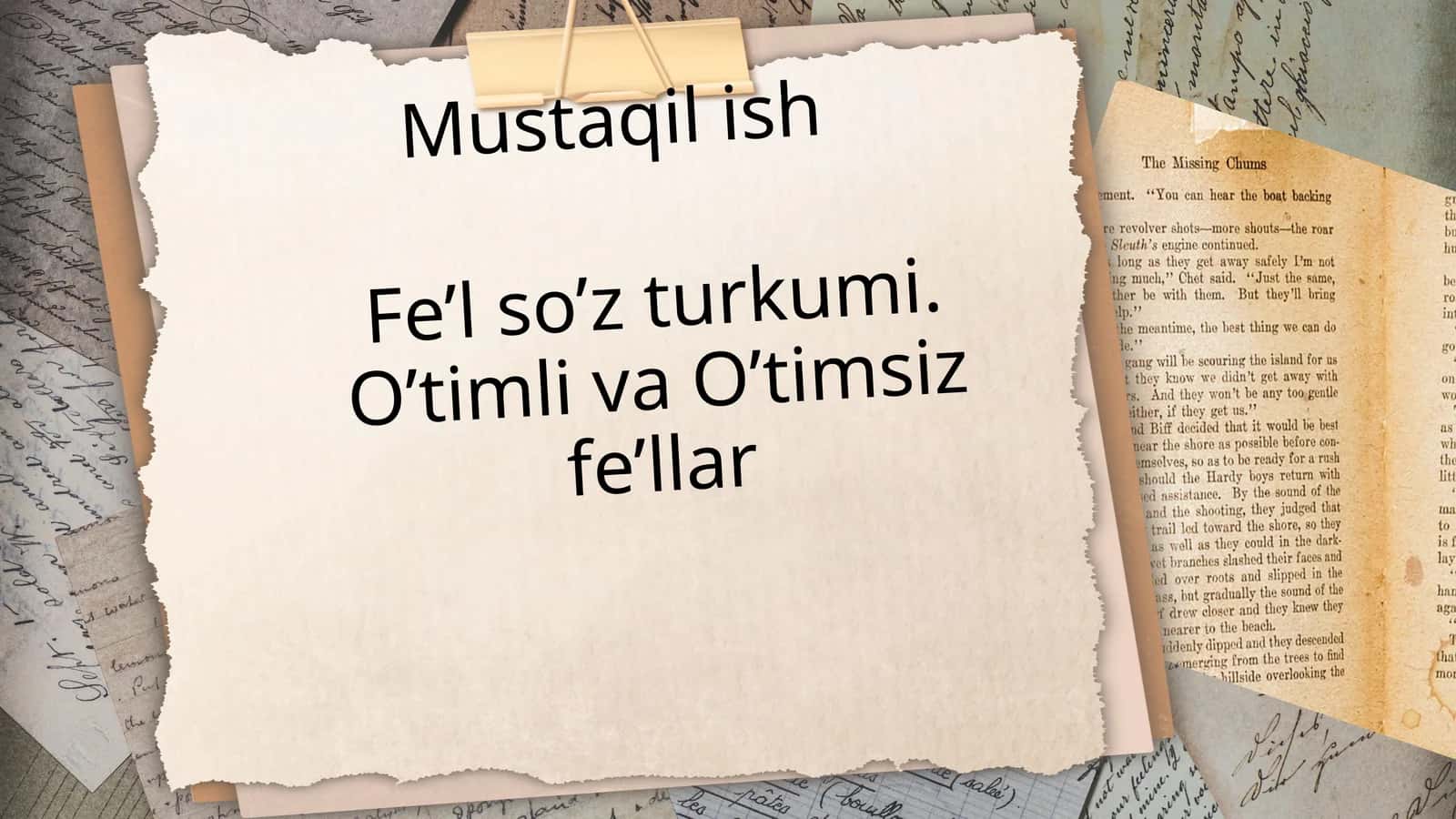 Fe’l so’z turkumi 1