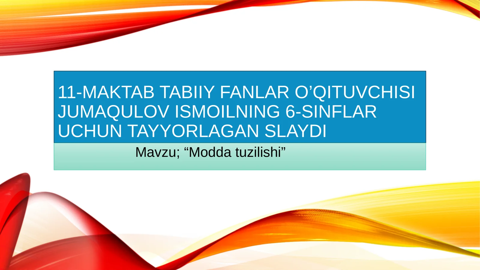 “Moddatuzilishi” 1