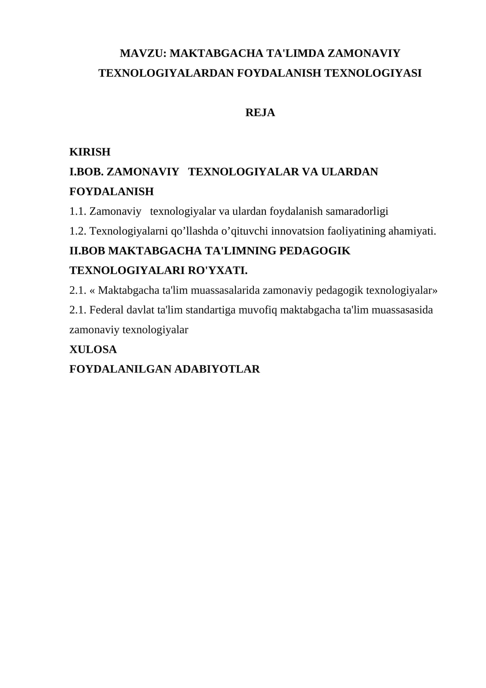 ZAMONAVIY TEXNOLOGIYALARDAN FOYDALANISH TEXNOLOGIYASI 1