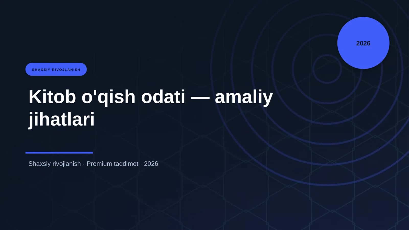 Kitob o'qish odati — amaliy jihatlari 1