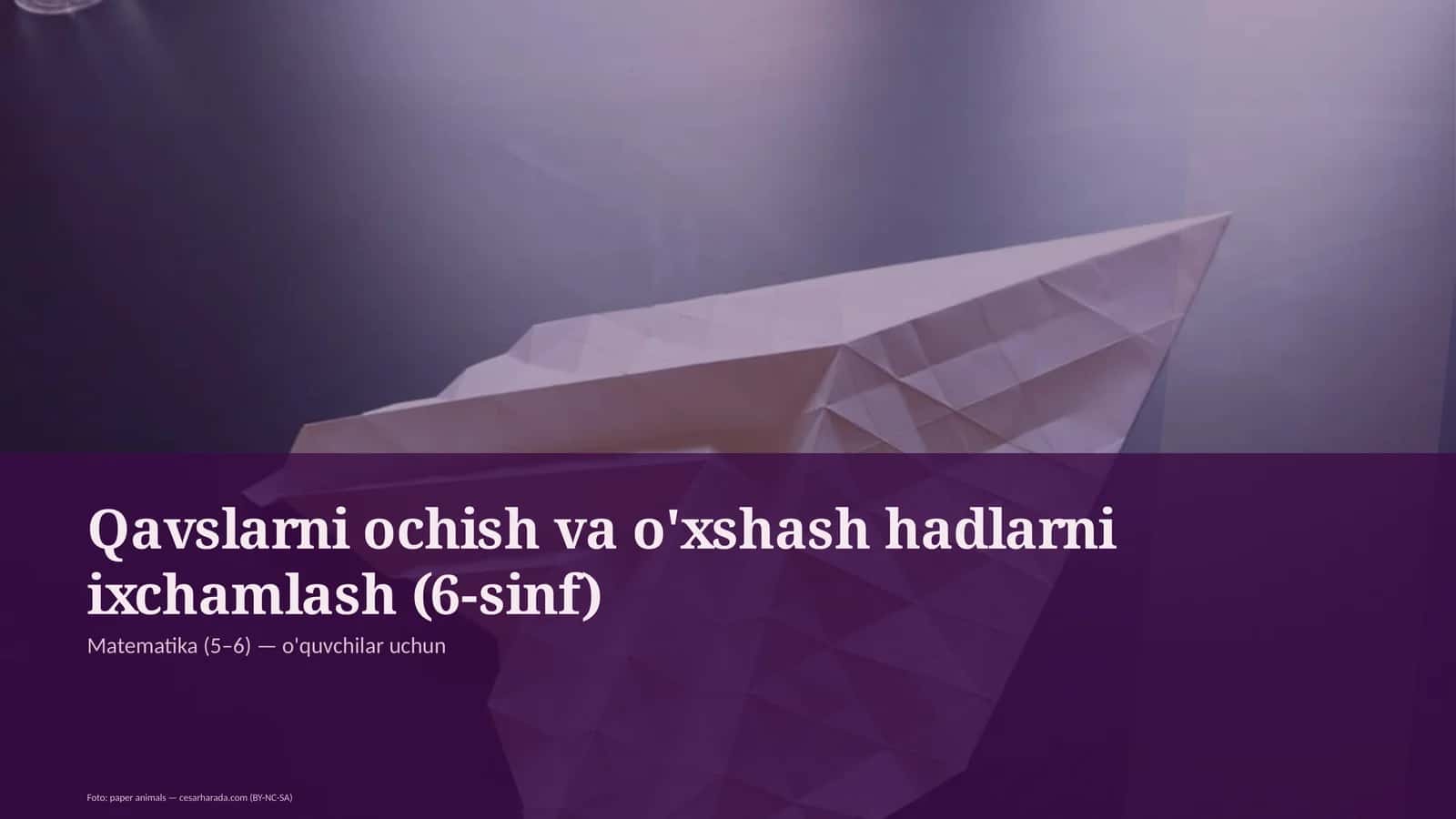 Qavslarni ochish va o'xshash hadlarni ixchamlash (6-sinf) 1