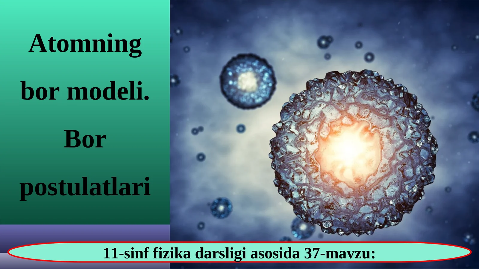 Atomning bor modeli. Bor postulatlari 1