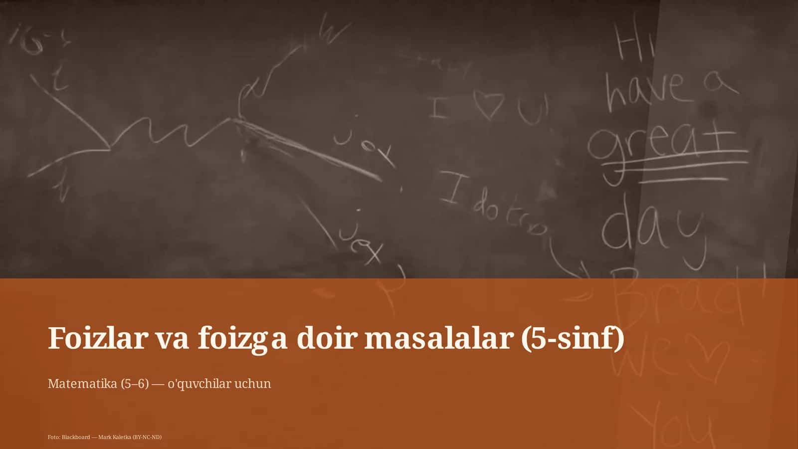 Foizlar va foizga doir masalalar (5-sinf) 1