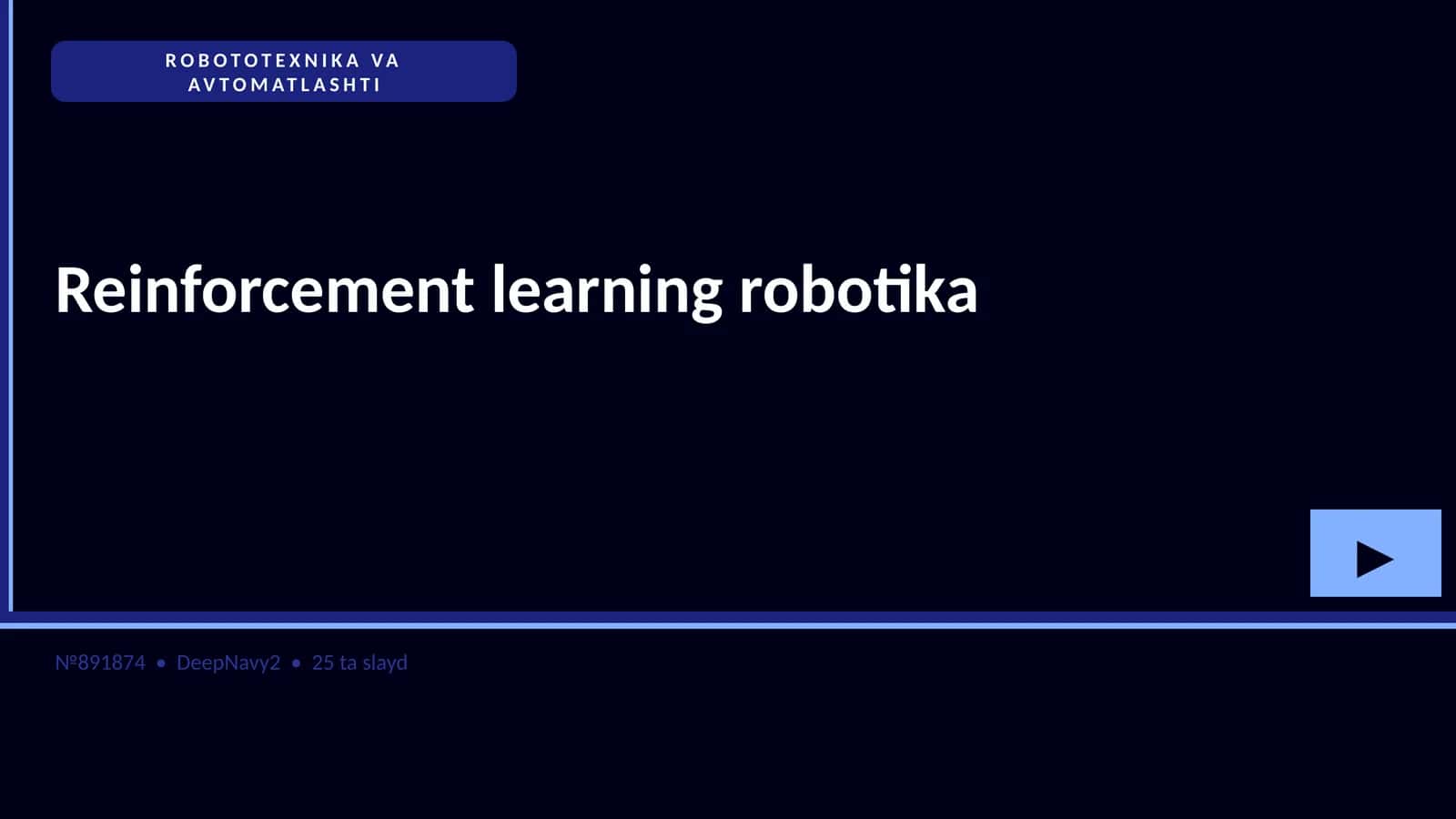 Reinforcement learning robotika 1