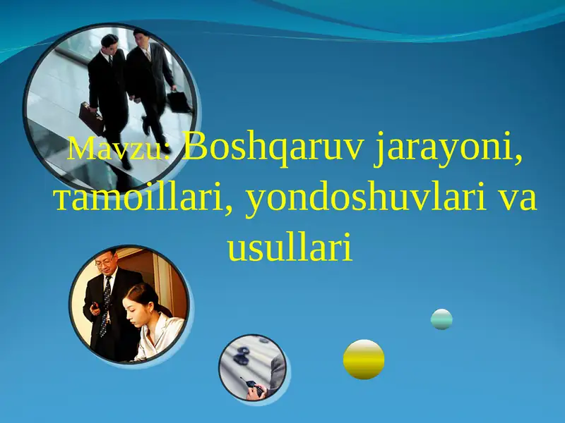 Boshqarishning asosiy tamoyillari 1