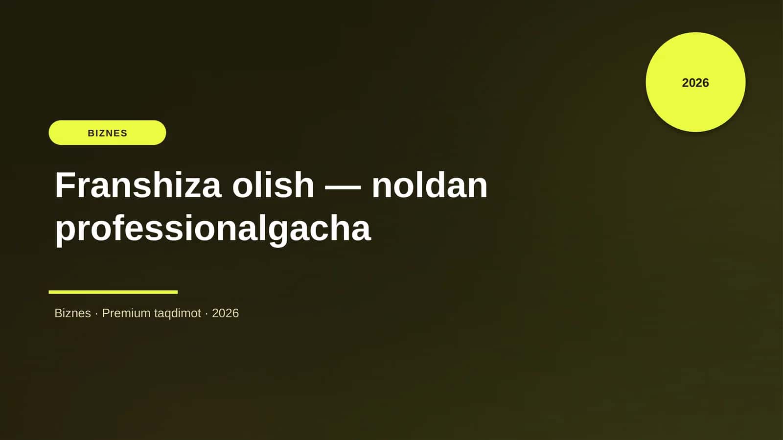 Franshiza olish — noldan professionalgacha 1