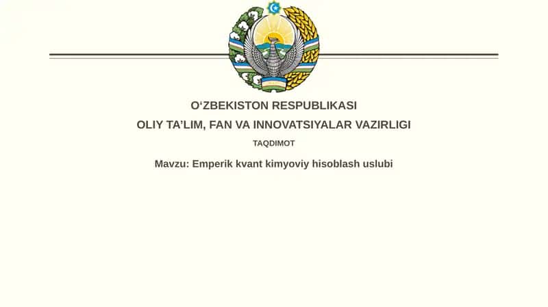 Emperikkvantkimyoviyhisoblashuslubi 1