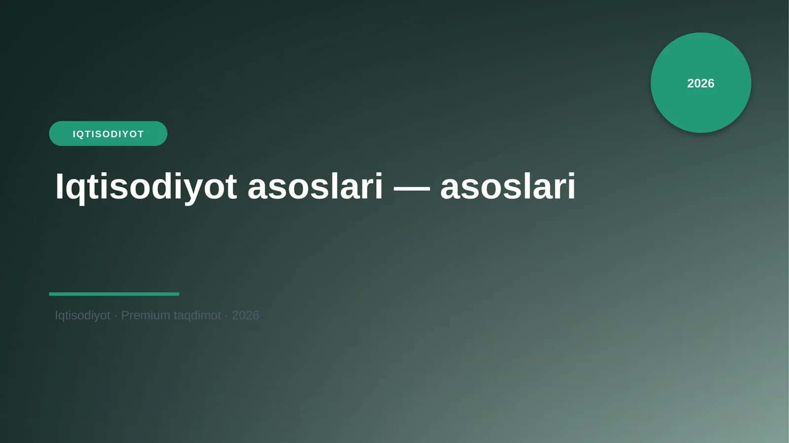 Iqtisodiyot asoslari — asoslari 1