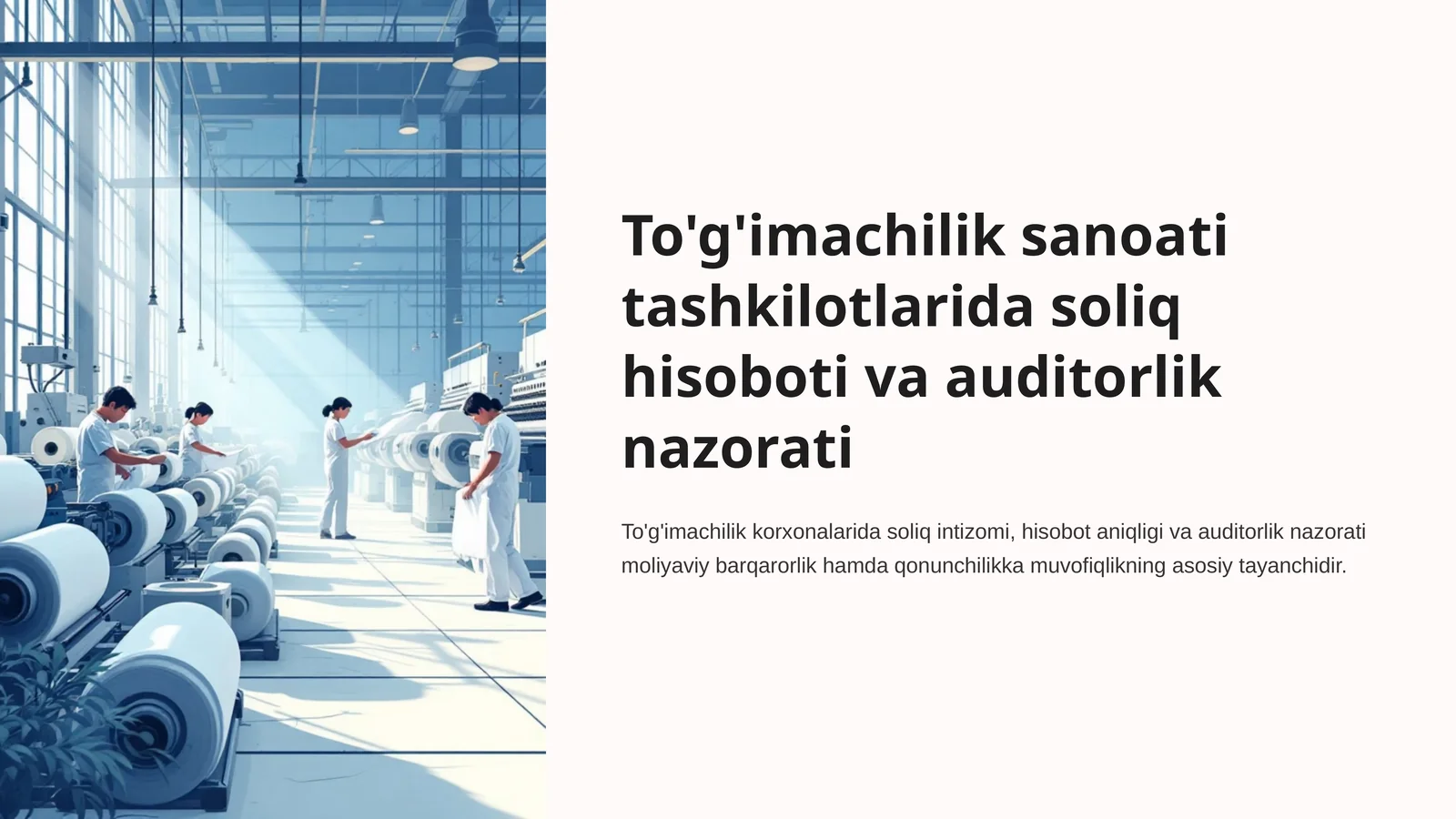 To'g'imachilik sanoati tashkilotlarida soliq hisoboti va auditorlik nazorati 1