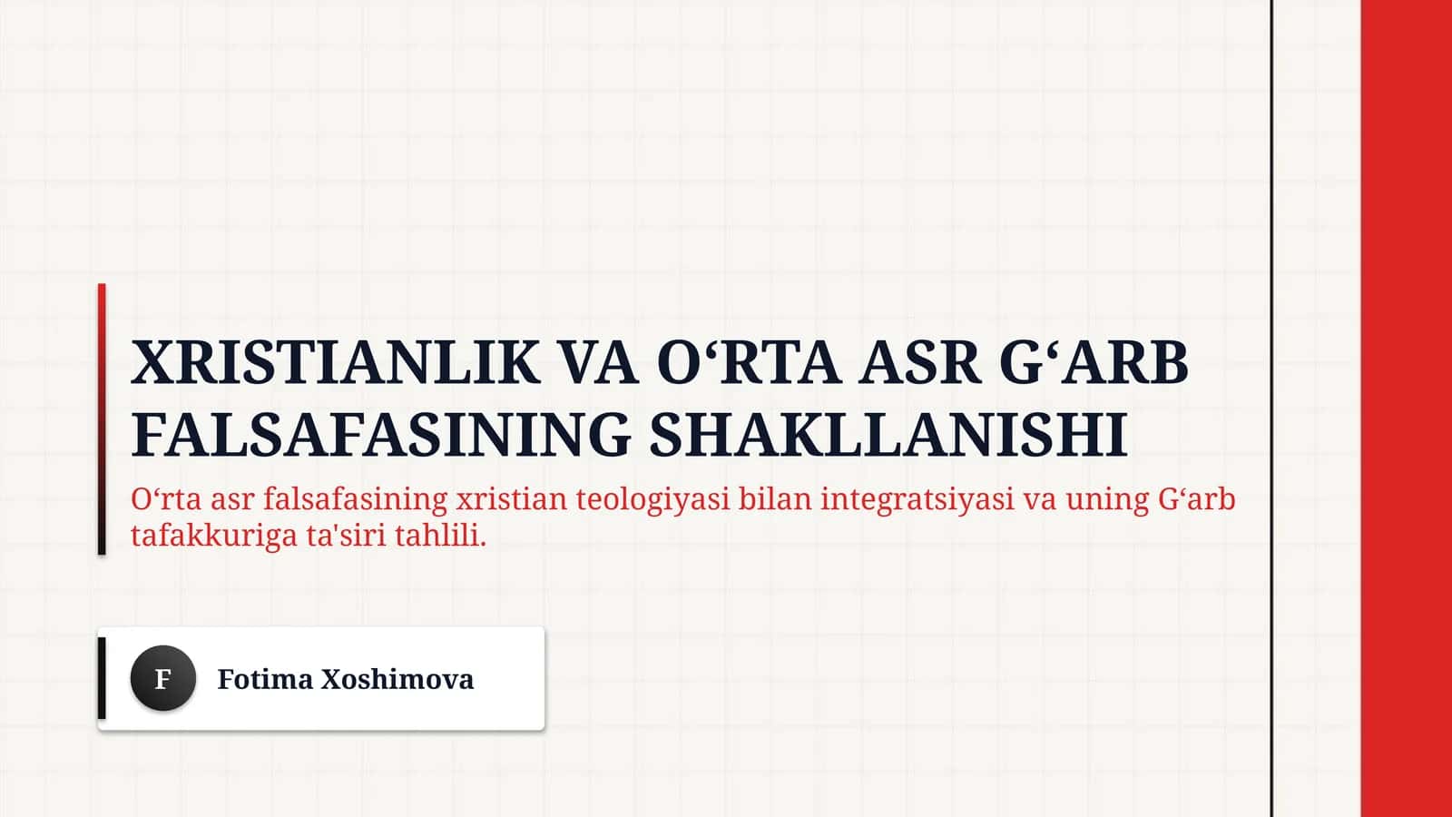 Xristianlik va Oʻrta asr Gʻarb falsafasining shakllanishi 1