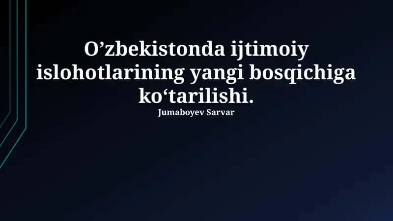 O'zbekistonda ijtimoiy islohotlarning yangi bosqichga ko'tarilishi 1