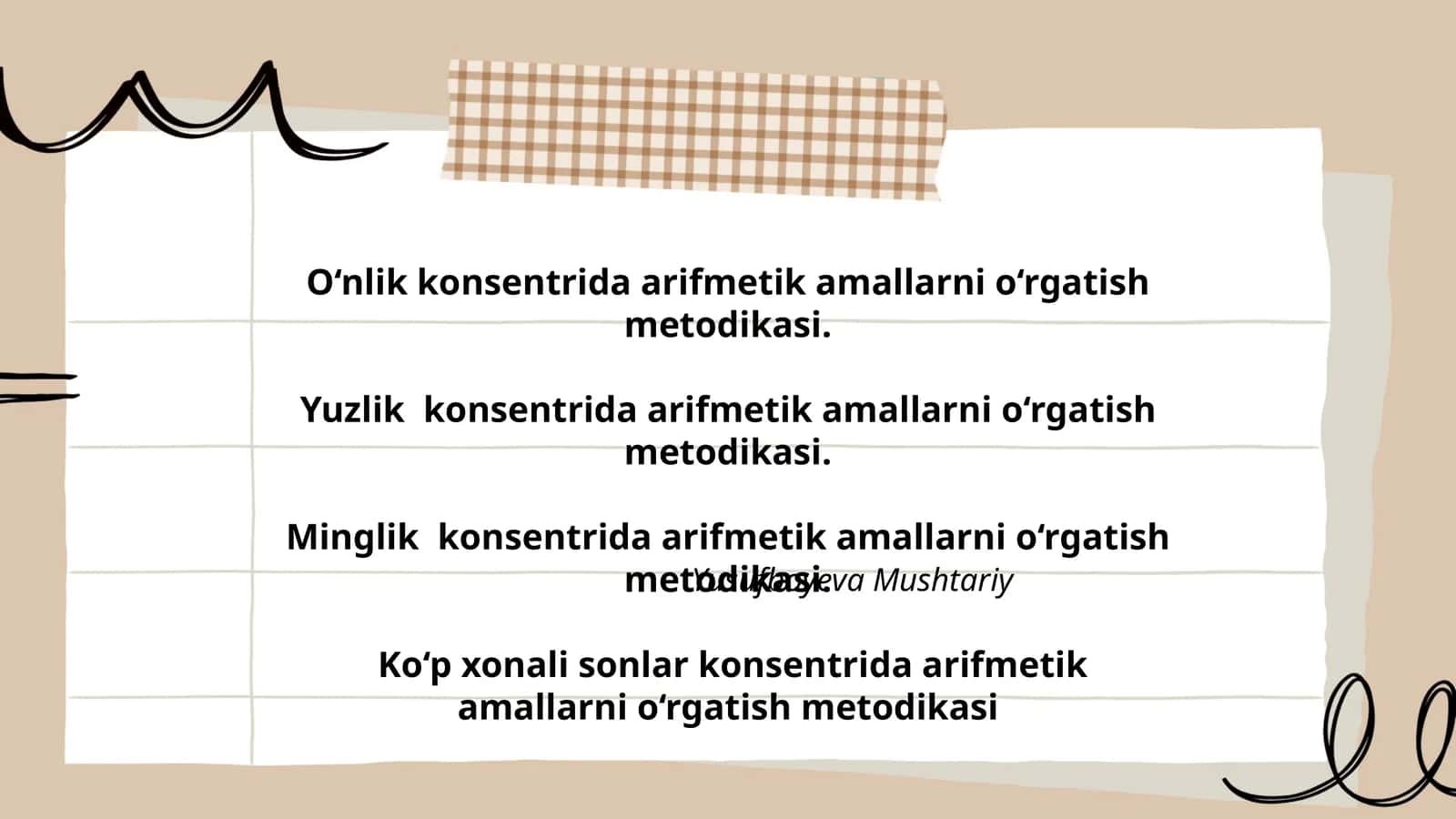 O‘nlik, yuzlik, minglik, ko‘p xonali sonlar konsentrida arifmetik amallarni o‘rgatish metodikasi 1