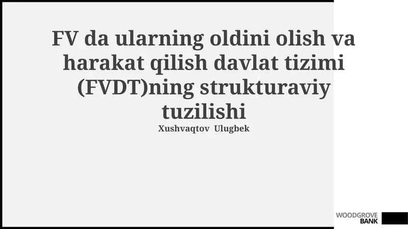 Favqulodda Vaziyatlarning Oldini Olish va Bunga Javob Berish Davlat Tizimining Tuzilishi 1