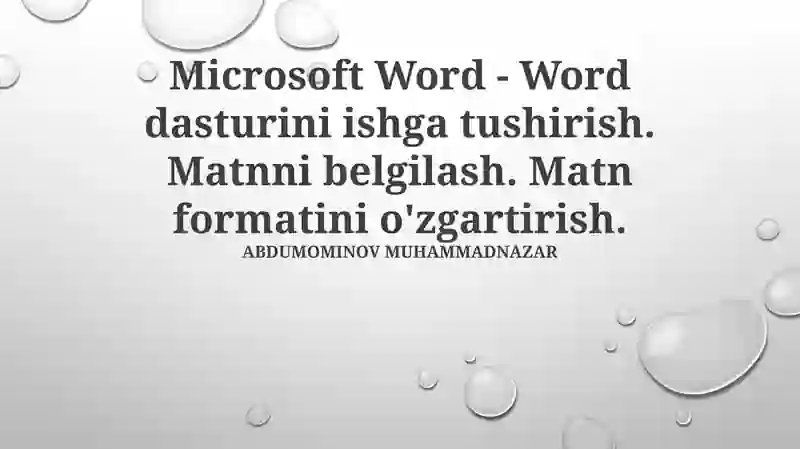 Microsoft Word dasturini ishga tushirish