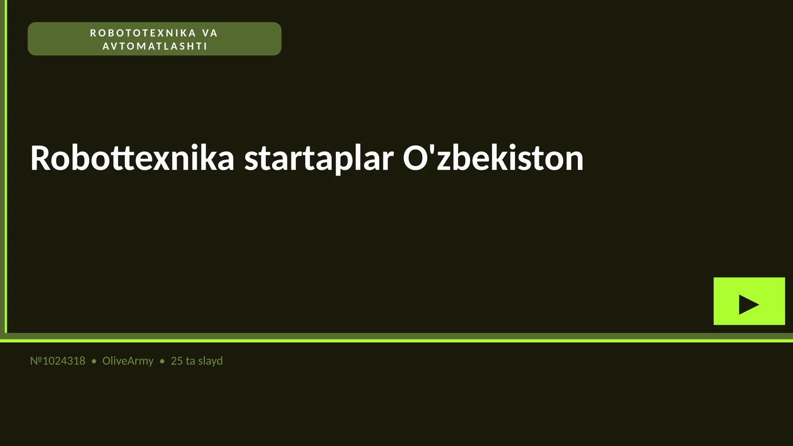 ROBOTOTEXNIKA VA AVTOMATLASHTI 1