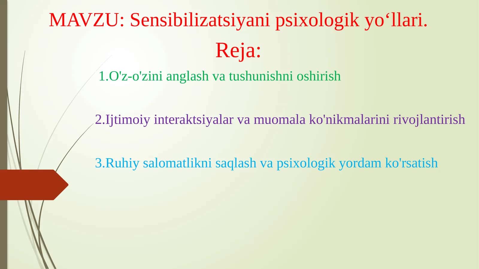Sensibilizatsiyani psixologik yoʻllari. 1