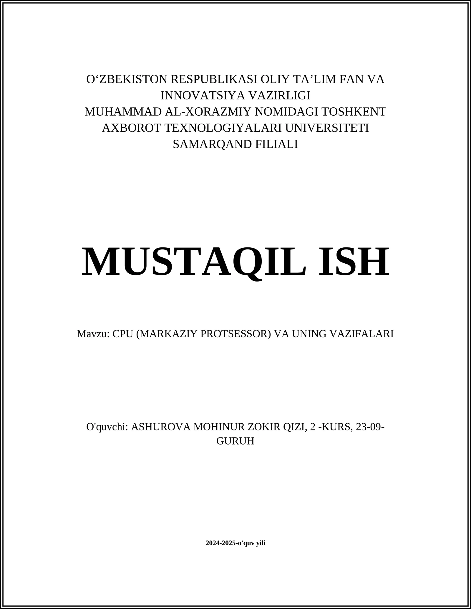 Markaziy Protsessor 1