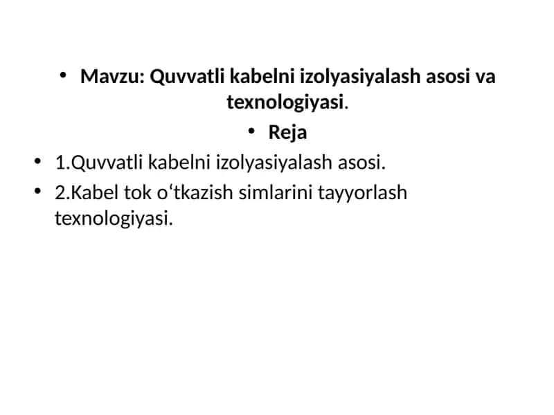 Quvvatli kabel izolyasiyalash asosi va texnologiyasi 1