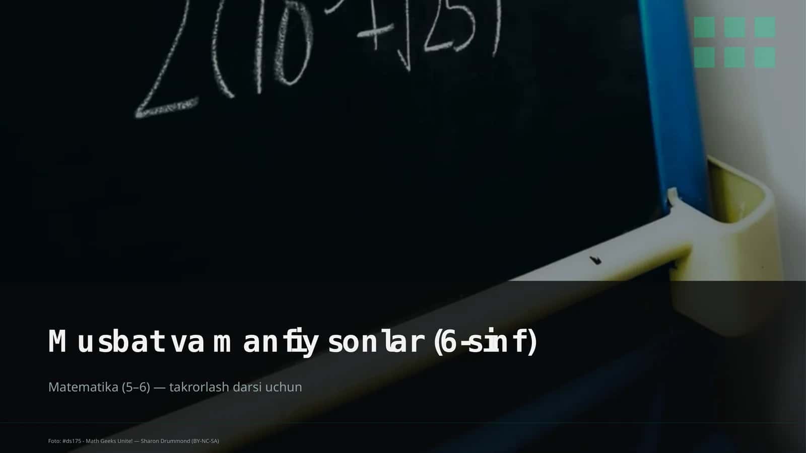 Musbat va manfiy sonlar (6-sinf) 1