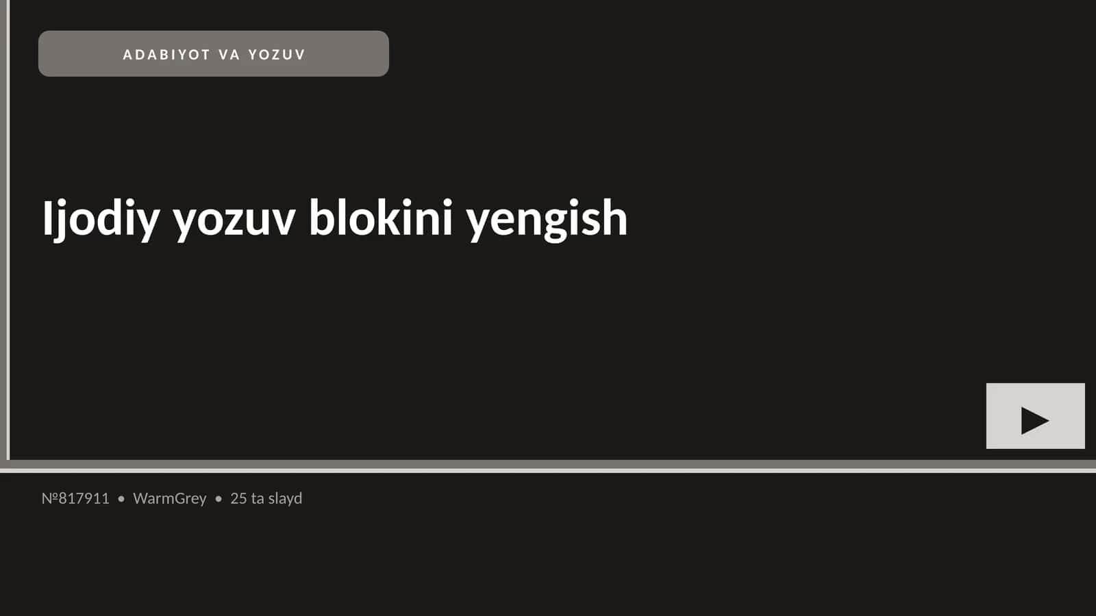 Ijodiy yozuv blokini yengish 1
