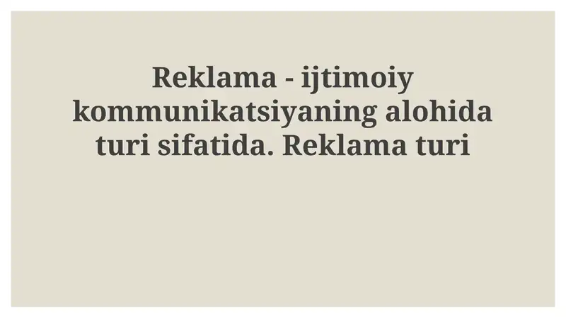 Reklama 1