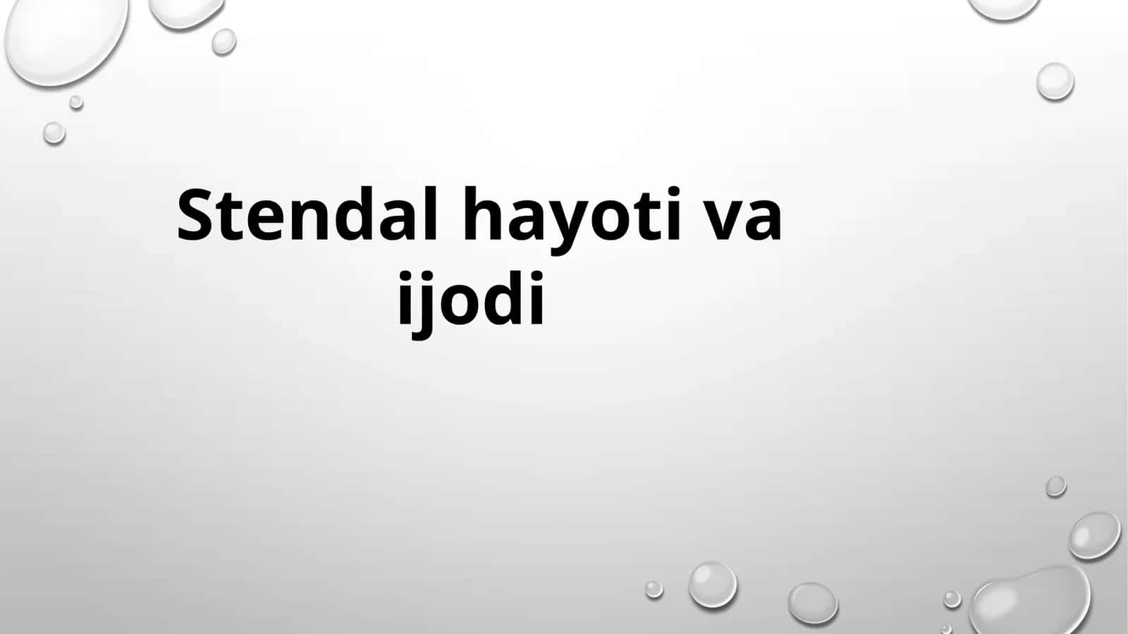 Stendalhayoti va ijodi 1