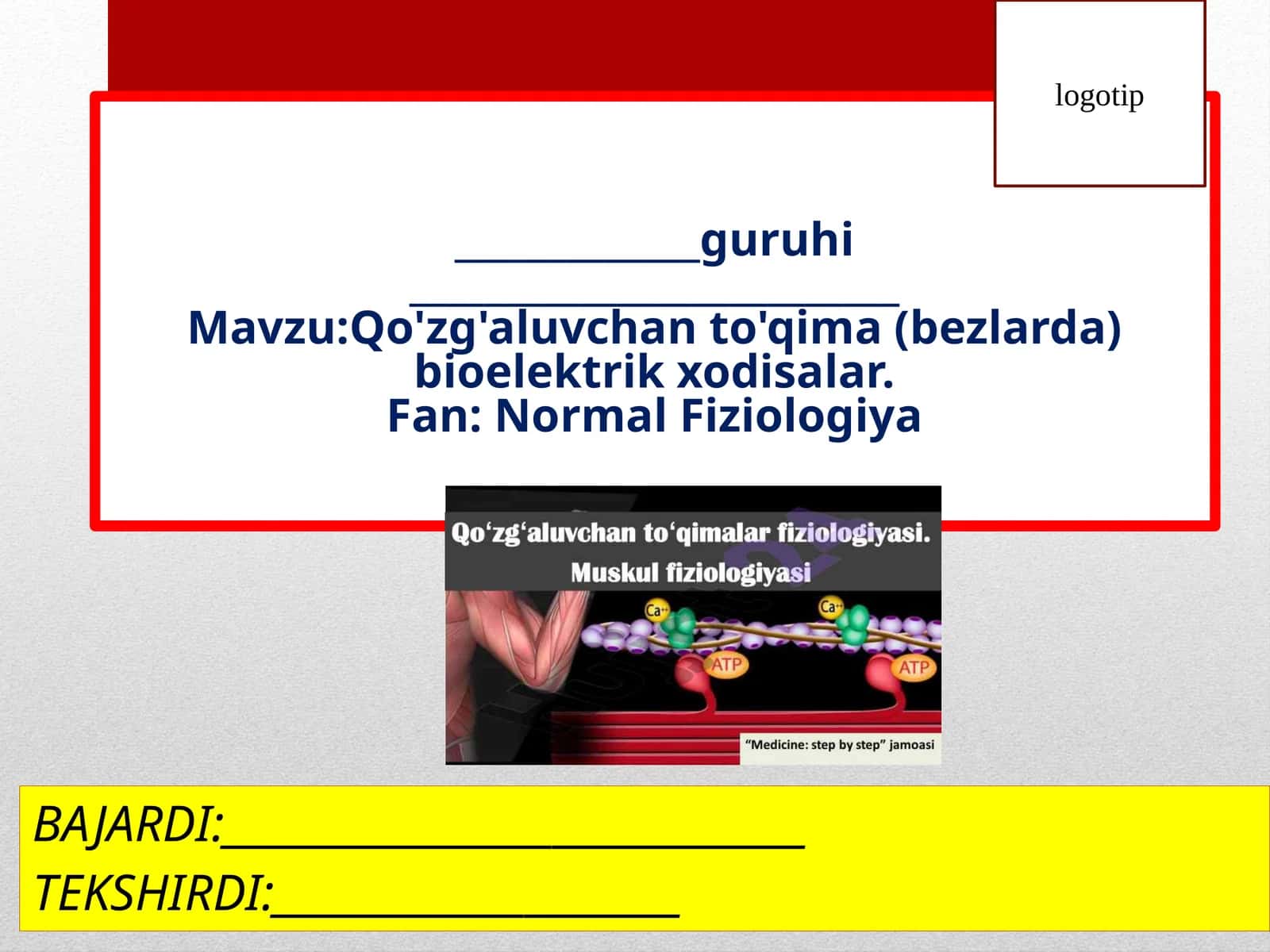 Qo'zg'aluvchan to'qima bioelektrik xodisalar 1